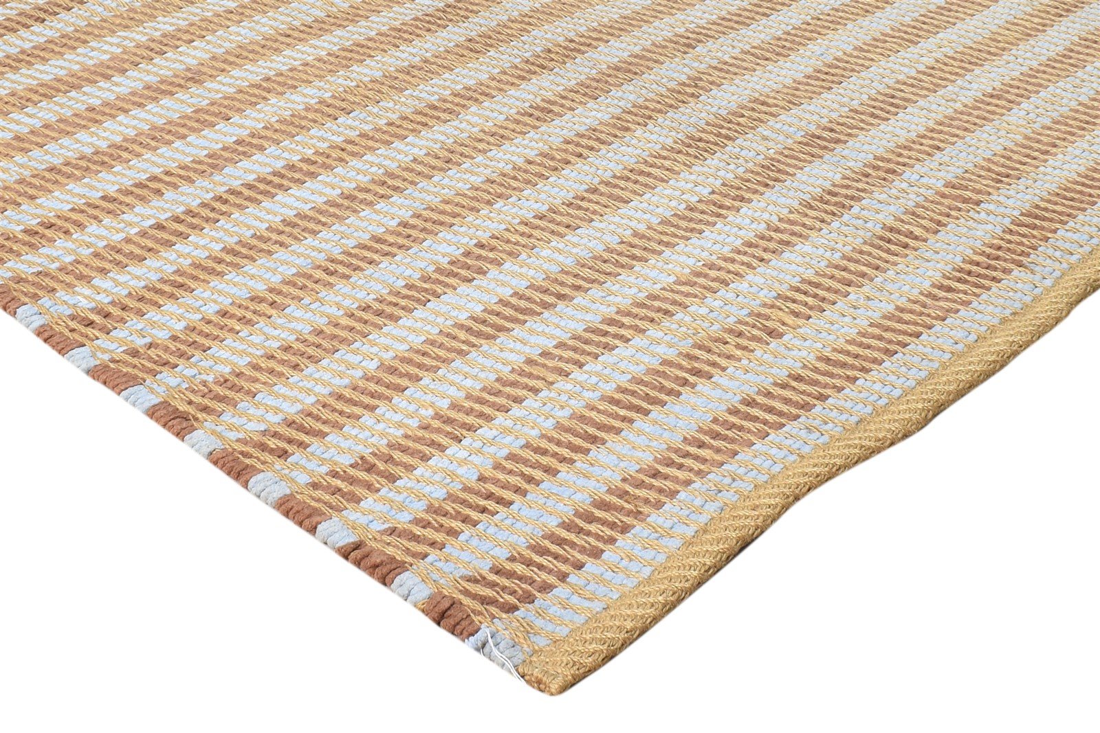 Dhurrie Rust Wool Rug 3' X 5' Modern Scandinavian Striped Small Carpet 7865242484885