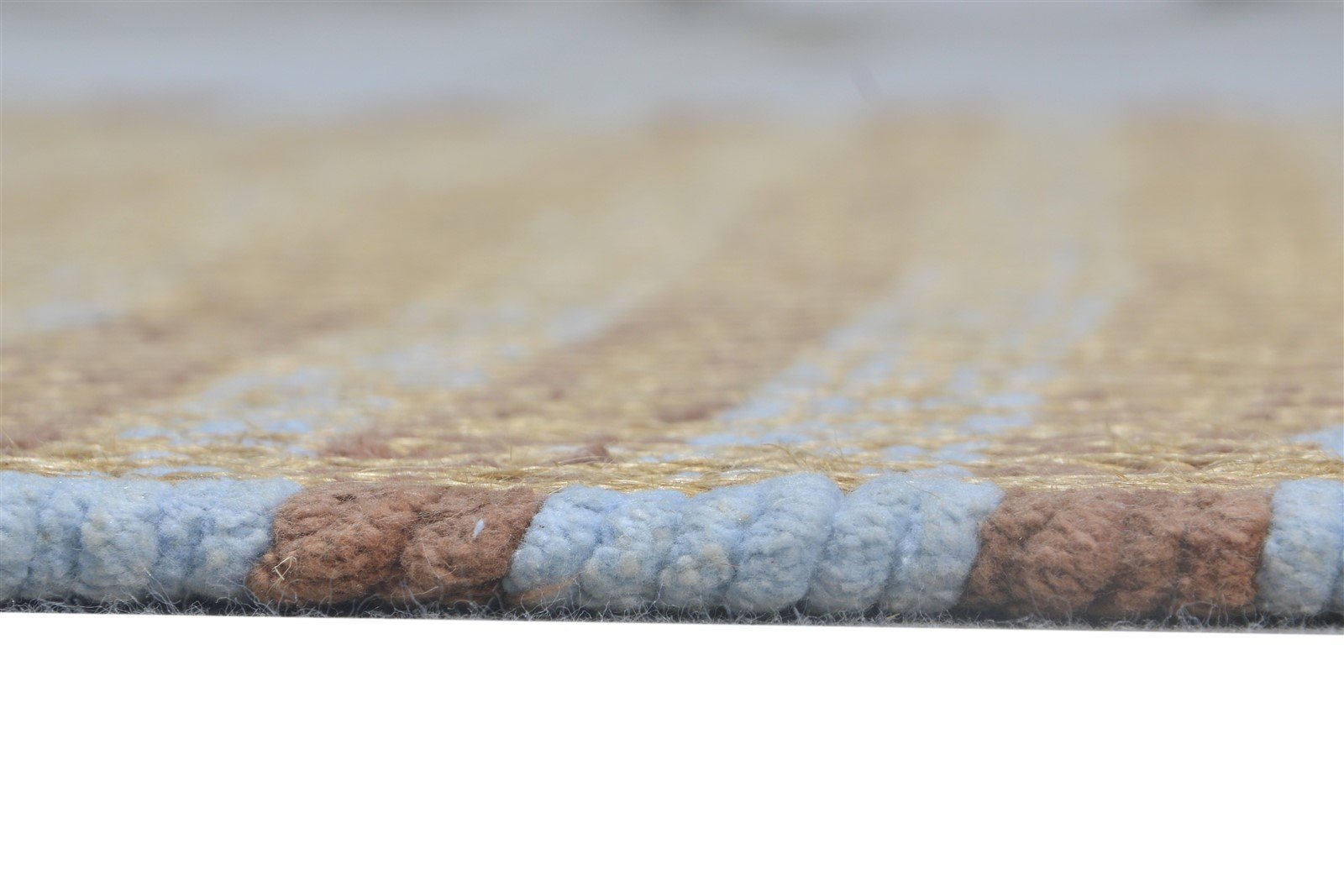 Dhurrie Rust Wool Rug 3' X 5' Modern Scandinavian Striped Small Carpet 7865242484885