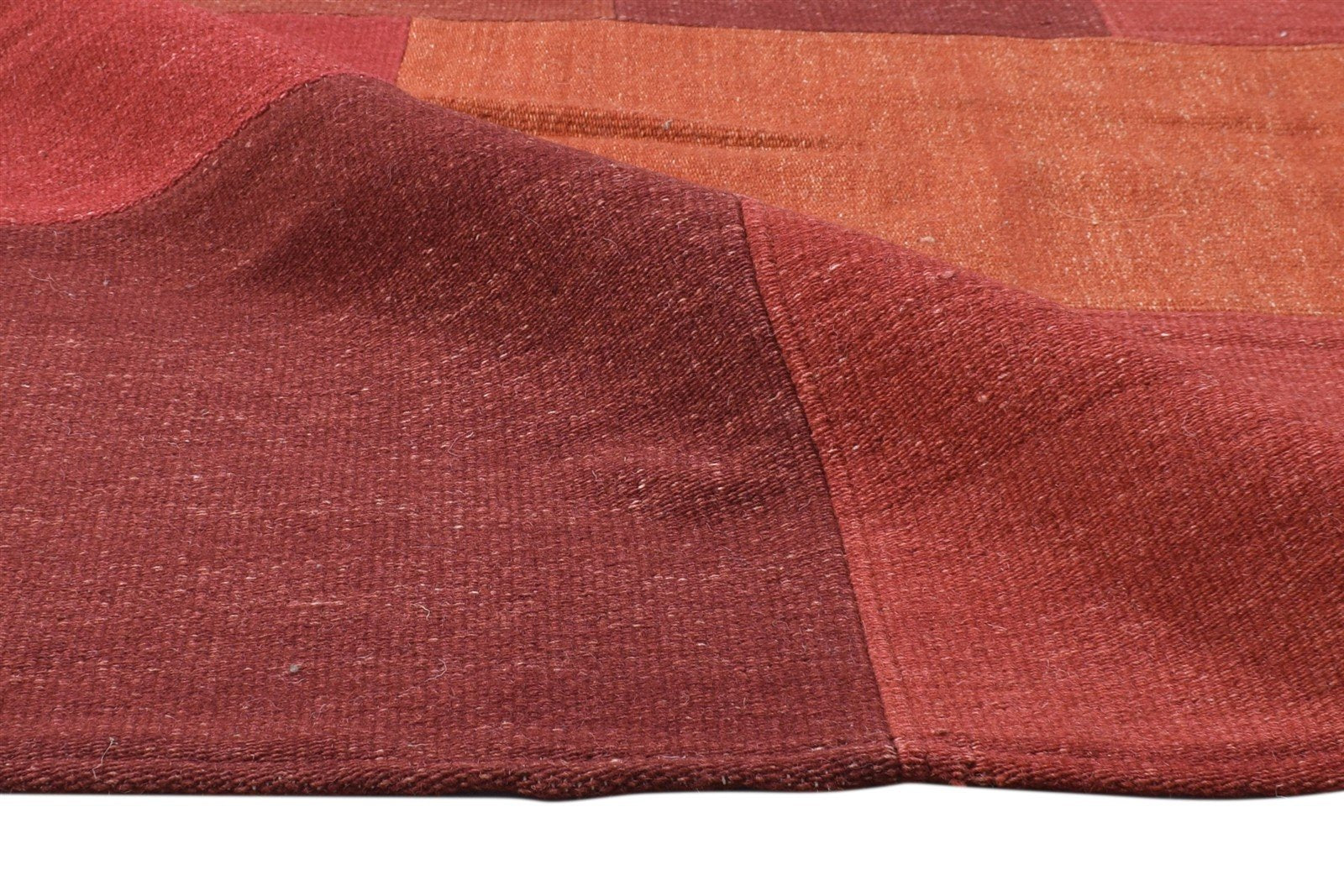 Dhurrie Rust Wool Rug 5' X 8' Modern Bohemian Geometric Room Size Carpet 7865165545621