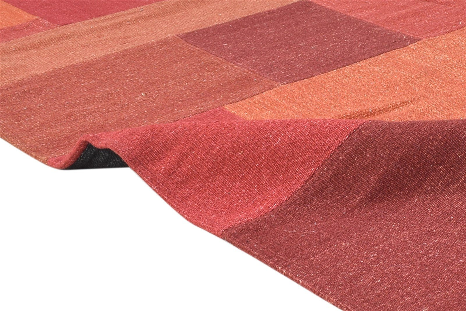 Dhurrie Rust Wool Rug 5' X 8' Modern Bohemian Geometric Room Size Carpet 7865165545621