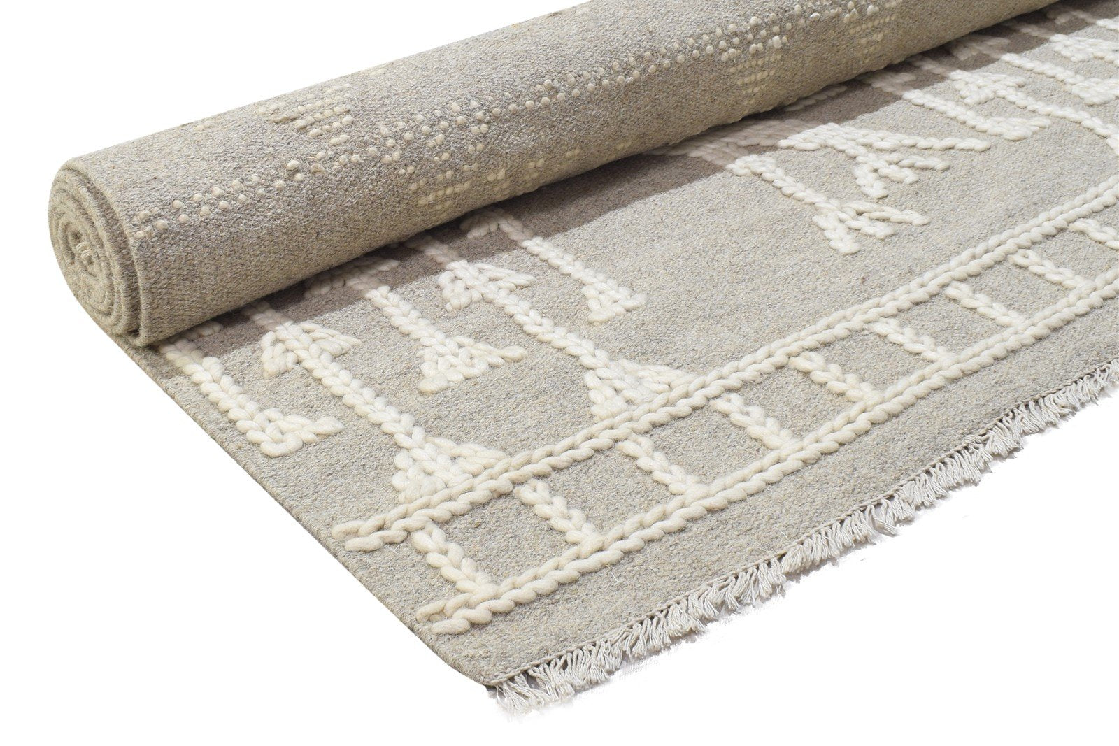 Concordia Dhurrie Sand Wool Rug 5' X 8' Modern Moroccan Arrow 7864155472021