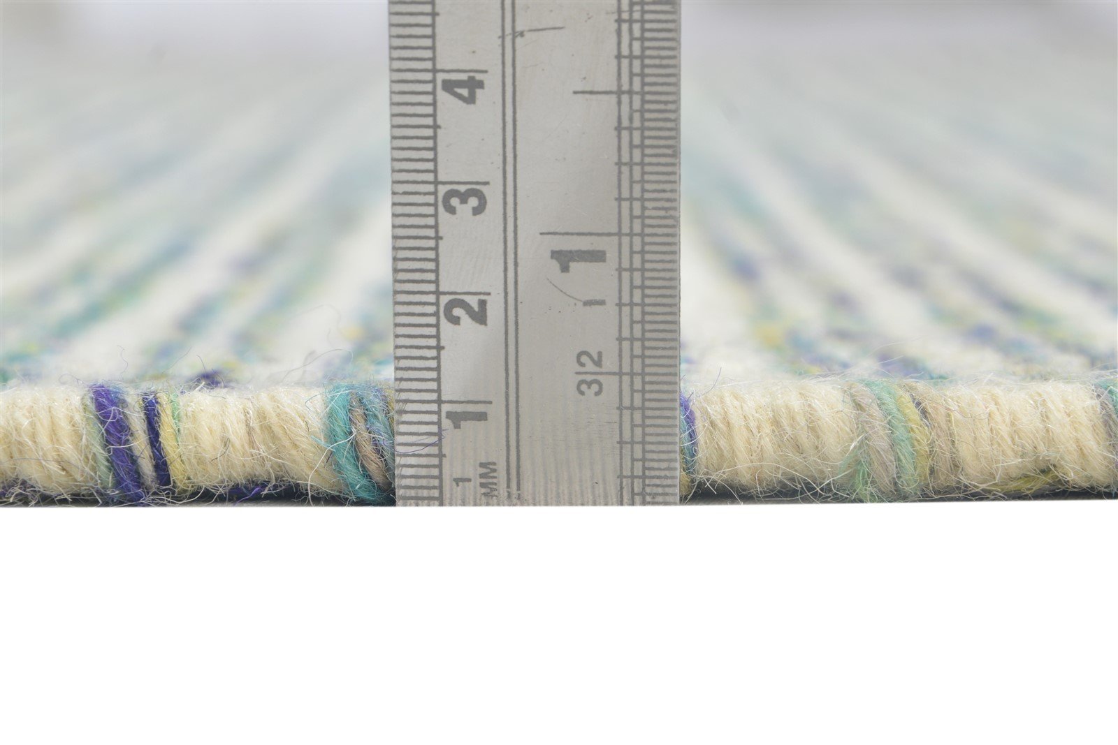 Dhurrie Silver Wool Rug 5' X 8' Modern Scandinavian Striped Room Size Carpet 7864150720661