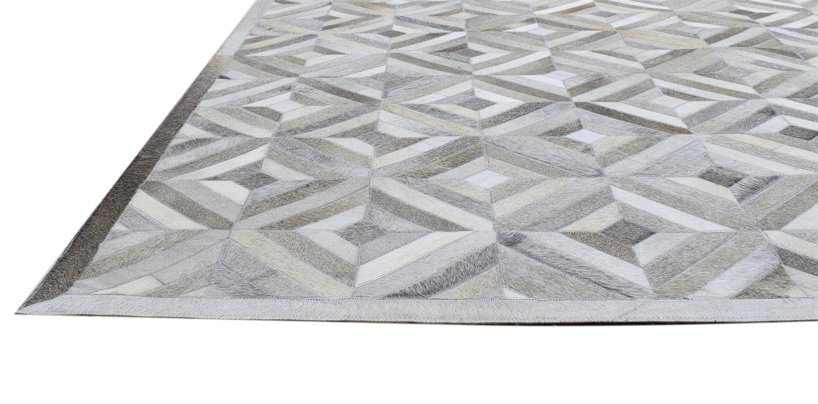 Diamonds Moroccan Leather patchwork rug, Cowhide Rug, Leather Rug for bedroom, Modern Area Rug Gray Carpet 8620214812821