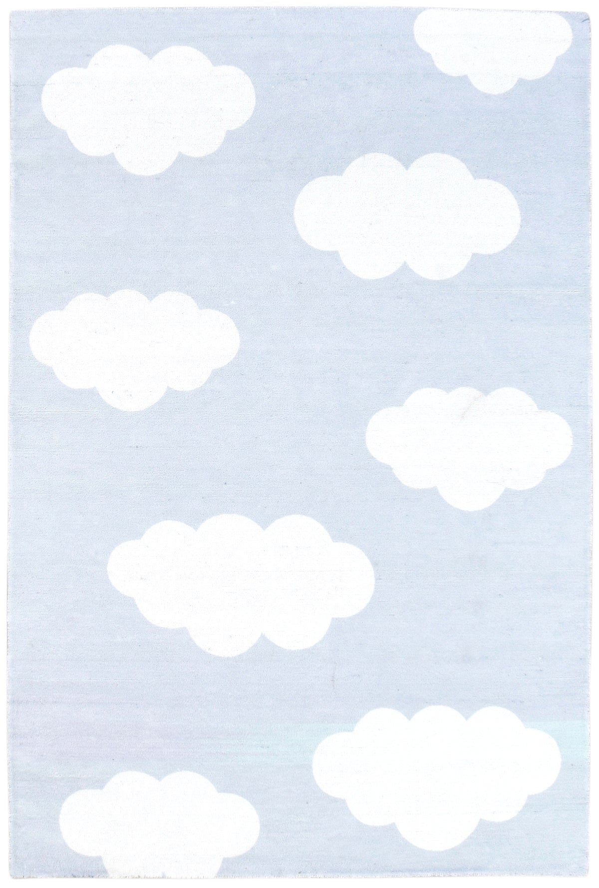 Dreamy Cloud Handmade Sky Blue & White Kids Rug – Whimsical Nursery Area Rug 9013474754709