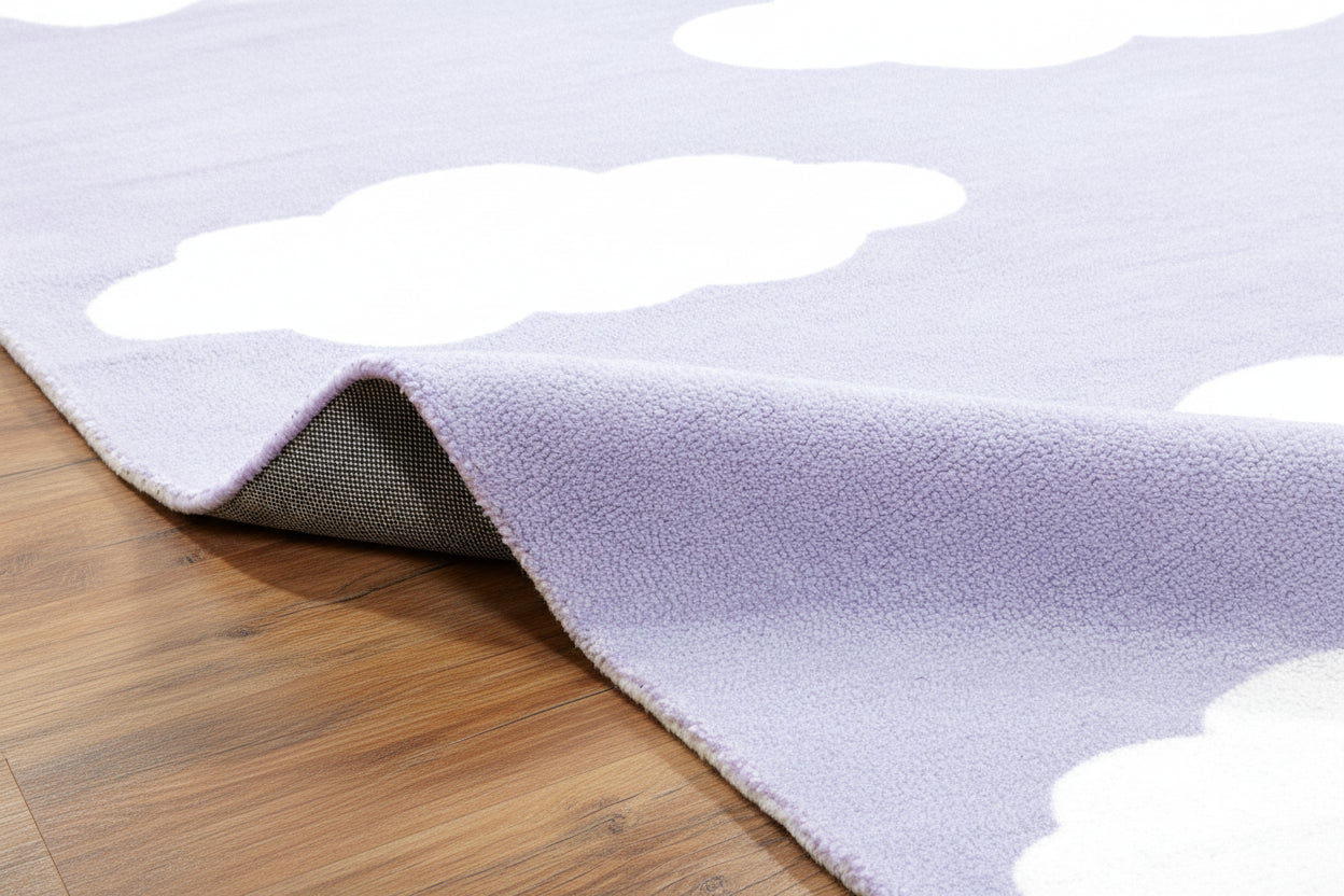 Dreamy Sky Blue & White Cloud Nursery Kids Area Rug for Nursery 9013474754709