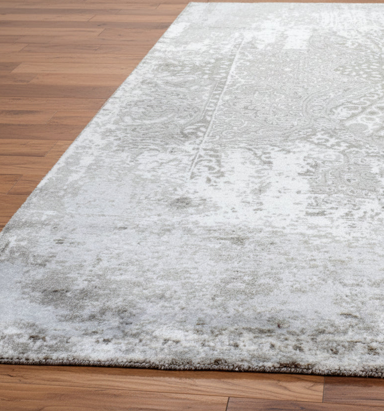Druski Handmade Abstract Loom Knotted Hand Woven Silk Like Wool Viscose Gray Rug 9003010982037