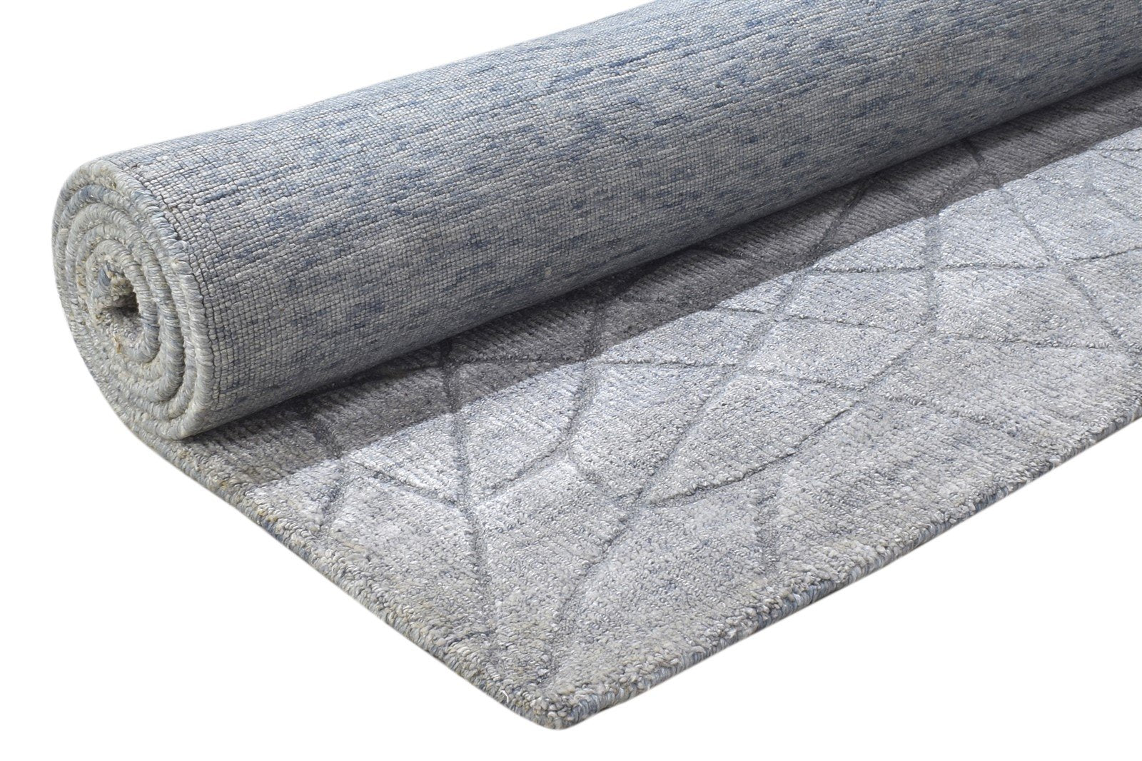 Eileen 5' X 8' Rug Silk Grey Modern Handloom Moroccan Trellis 7864440127637
