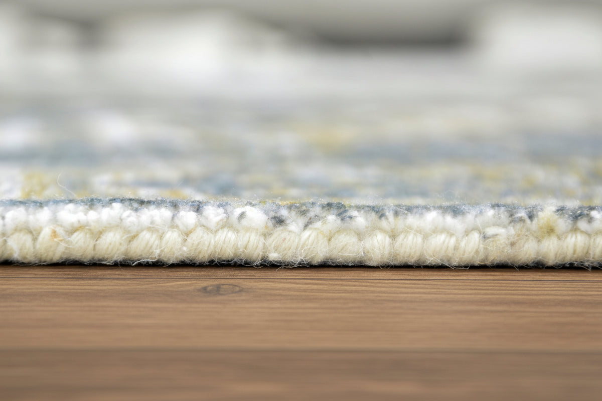 Enkay Vintage Style Handmade Slate Blue Medallion Area Rug – Modern Persian Oriental Style 9122602090645