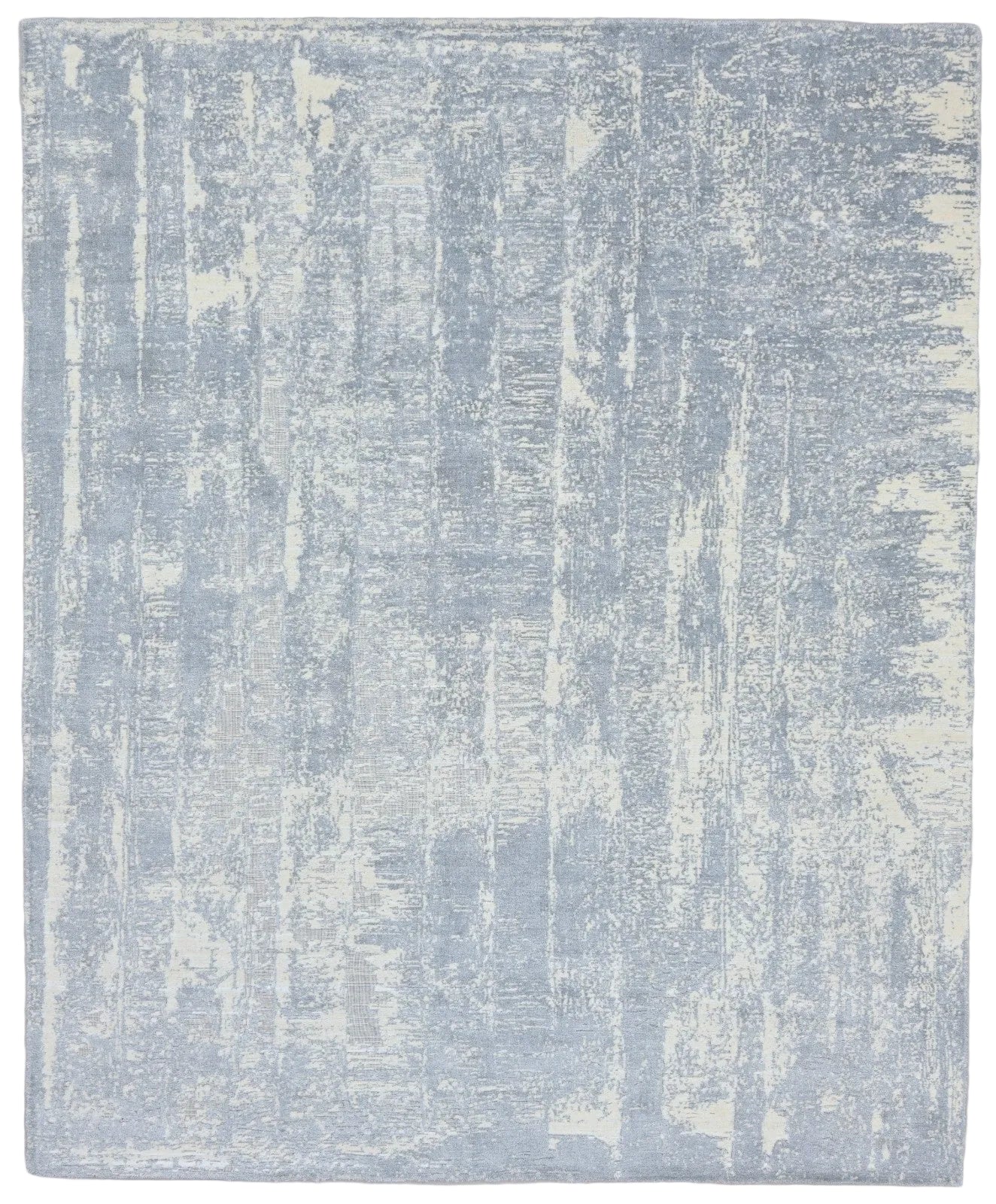 Erosion Abstract Hand Loom Knotted Rug – Deep Slate Blue Modern Hamdmade Rug 9175628185749
