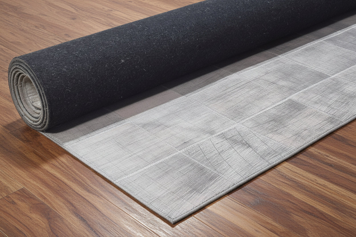 Ettie Leather Handmade Gray Border Rug | Modern Patchwork Cowhide Area Rug