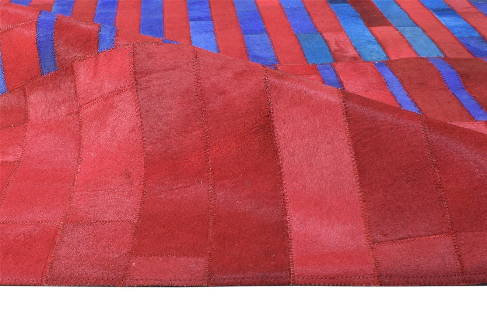 Flatweave Red Leather Rug 4' X 6' Modern Bohemian Abstract Room Size Carpet 7864583094421