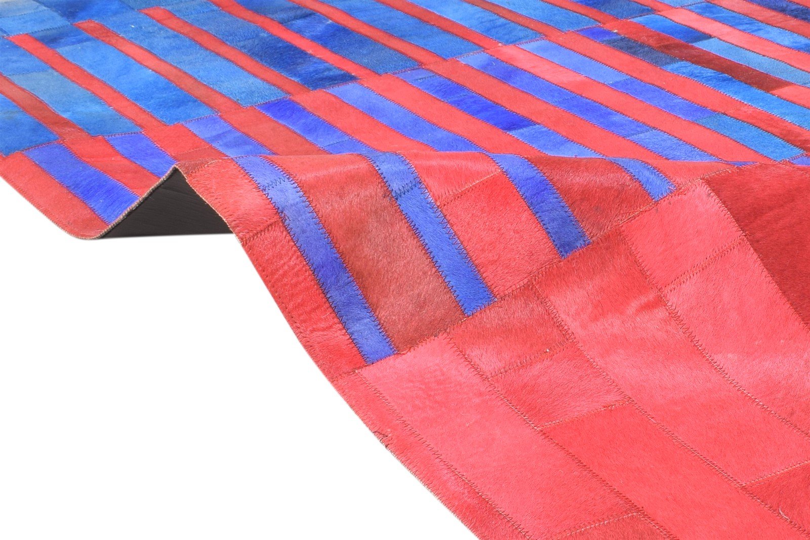 Flatweave Red Leather Rug 4' X 6' Modern Bohemian Abstract Room Size Carpet 7864583094421