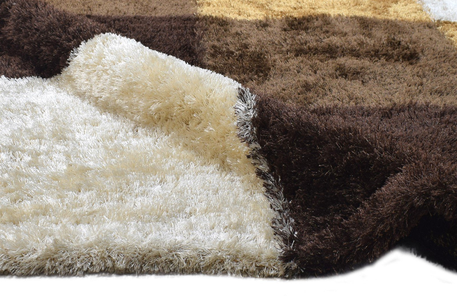 Freida Flokati Brown Polyester Rug 5X8 Modern Scandinavian Geometric 7865049612437