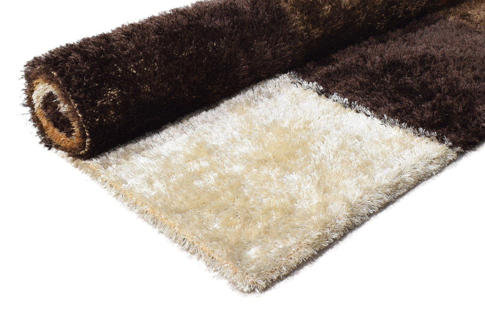 Freida Flokati Brown Polyester Rug 5X8 Modern Scandinavian Geometric 7865049612437