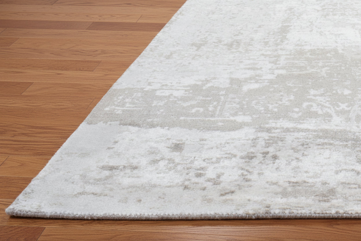 Foxen Abstract Handmade Loom Knotted Brown Gray Luxury Silk Like Viscose Wool Rug 9015874322581