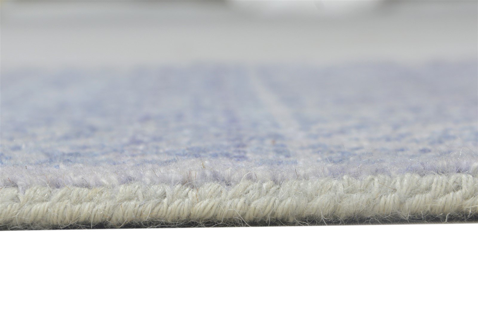 Georgetta Hand Knotted Blue Wool / Silk Rug Modern Scandinavian Trellis Carpet 7864118280341