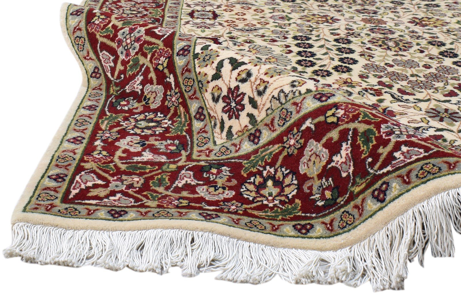 Ginny Wool Beige Rug 5' X 7' Persian Hand Knotted Kashan Oriental   7860693106837