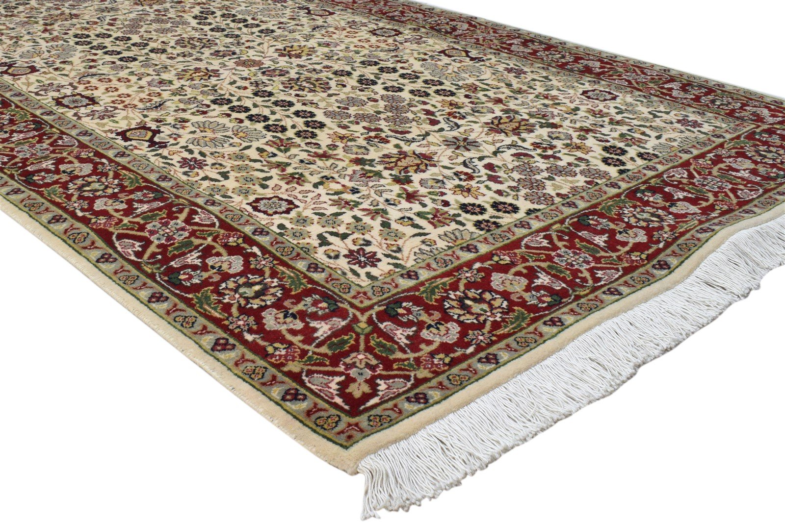 Ginny Wool Beige Rug 5' X 7' Persian Hand Knotted Kashan Oriental   7860693106837