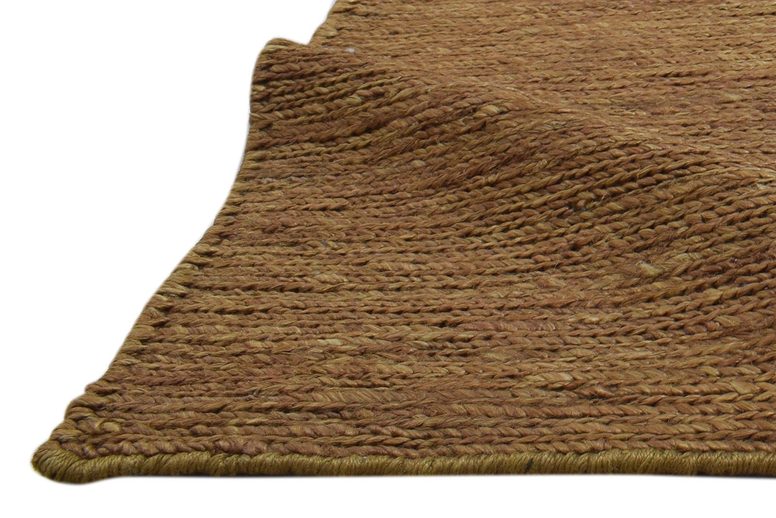 Gold Jute Rug 2' X 3' Modern Hand Knotted Scandinavian Solid Small Carpet 7860703002773
