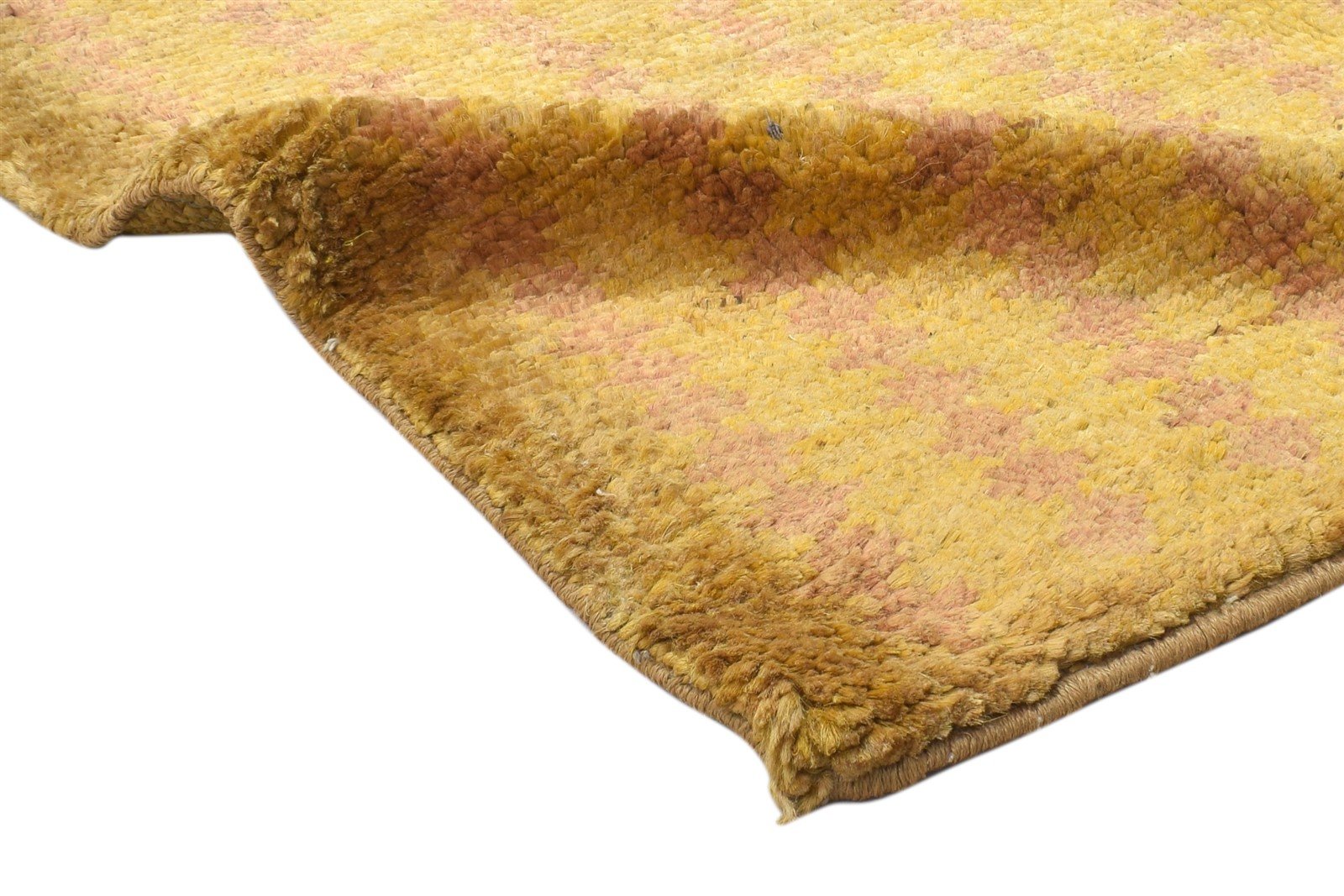 Gold Jute Rug 2' X 3' Modern Hand Knotted Scandinavian Striped Small Carpet 7864100913301