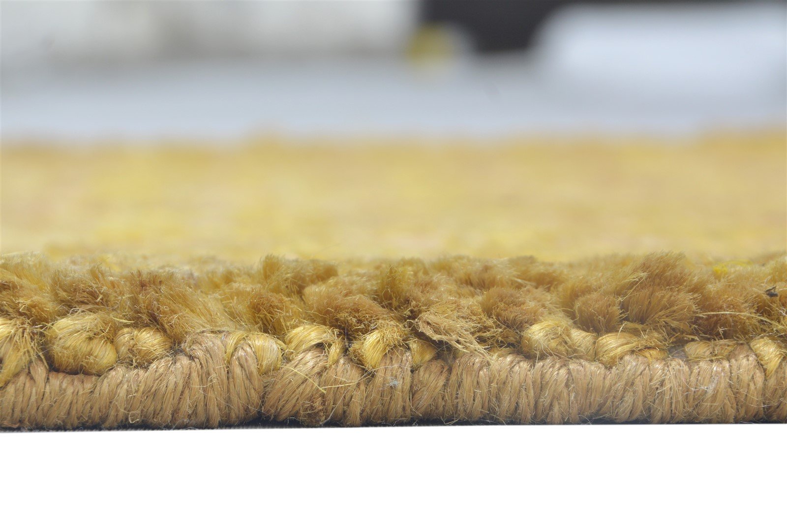 Gold Jute Rug 2' X 3' Modern Hand Knotted Scandinavian Striped Small Carpet 7864100913301