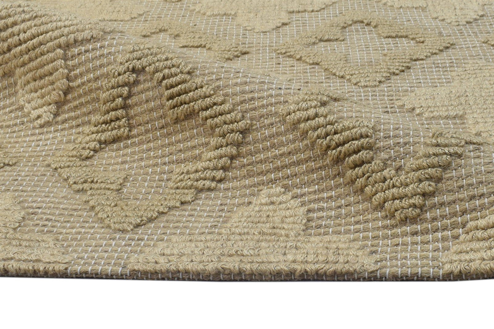 Gold Jute Rug 5' X 7' Modern Dhurrie Scandinavian Damask Room Size Carpet 7864488362133