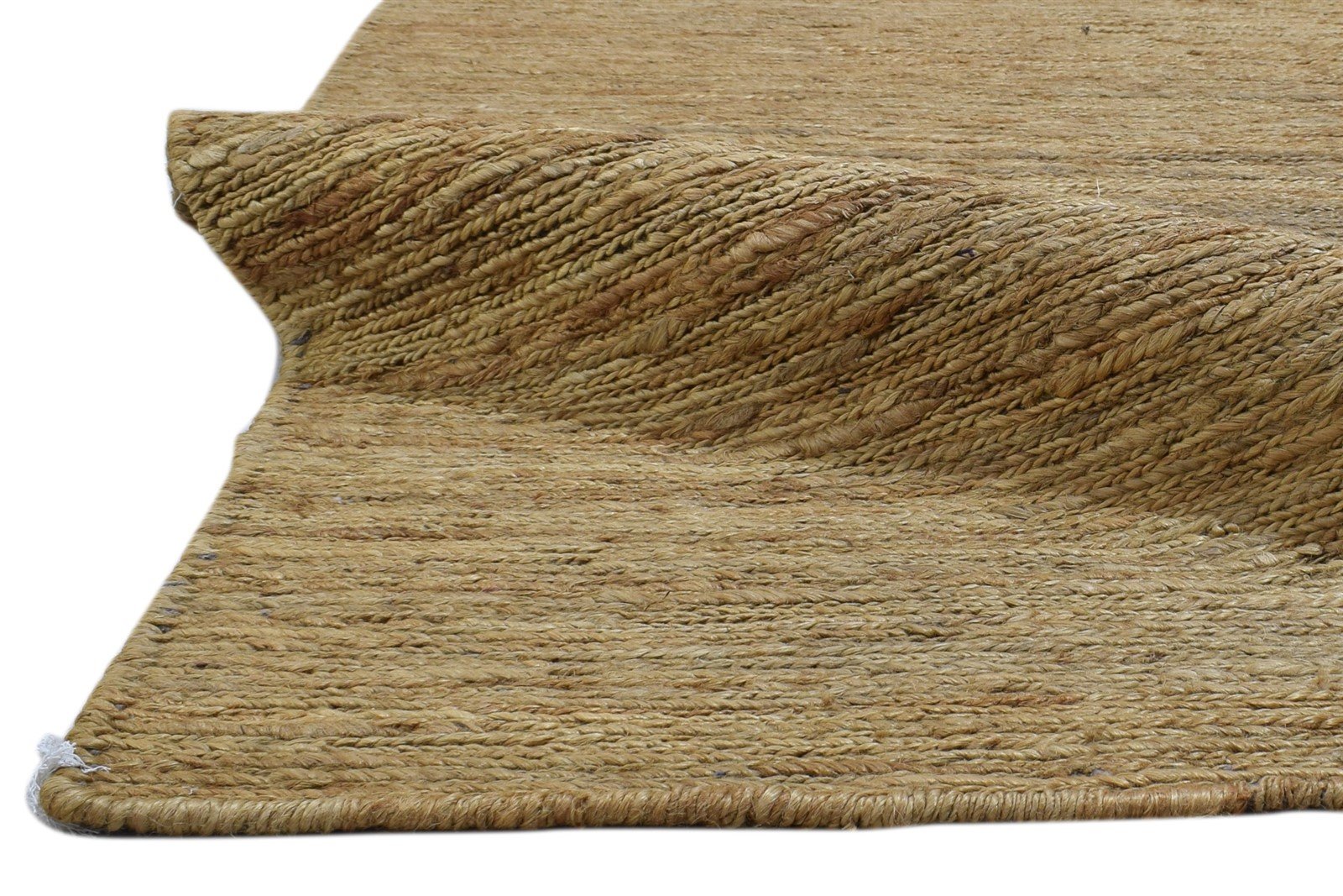 Gold Jute Rug 5' X 8' Modern Hand Knotted Scandinavian Solid Room Size Carpet 7860699365525