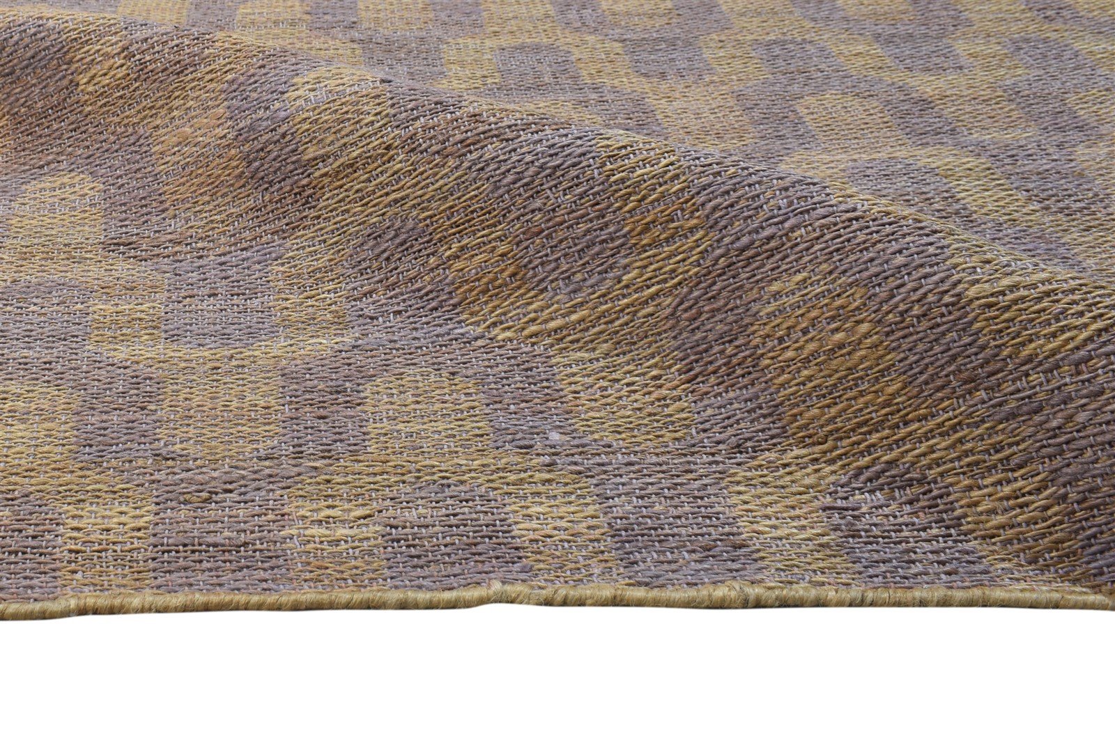 Gold Jute Rug 9' X 12' Modern Hand Woven Scandinavian Chevron Large Carpet 7864805916821