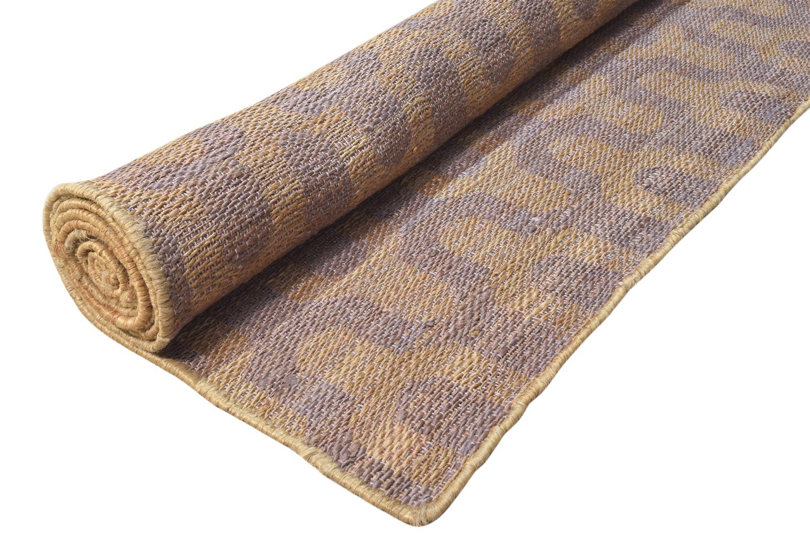 Gold Jute Rug 9' X 12' Modern Hand Woven Scandinavian Chevron Large Carpet 7864805916821