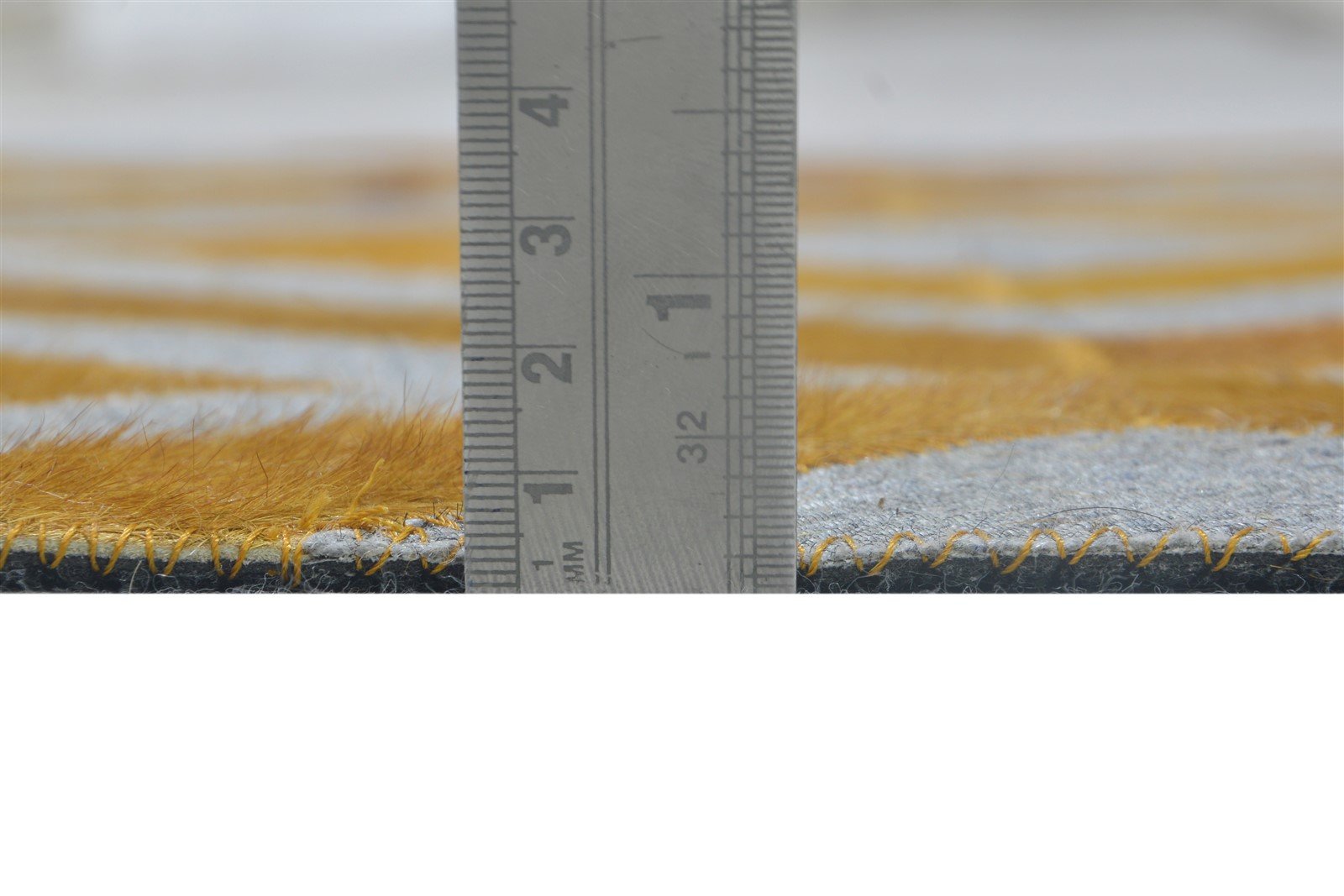 Gold Leather / Cotton Rug 3X9 Modern Hand Woven Moroccan Diamond Small Runner 7864364204181