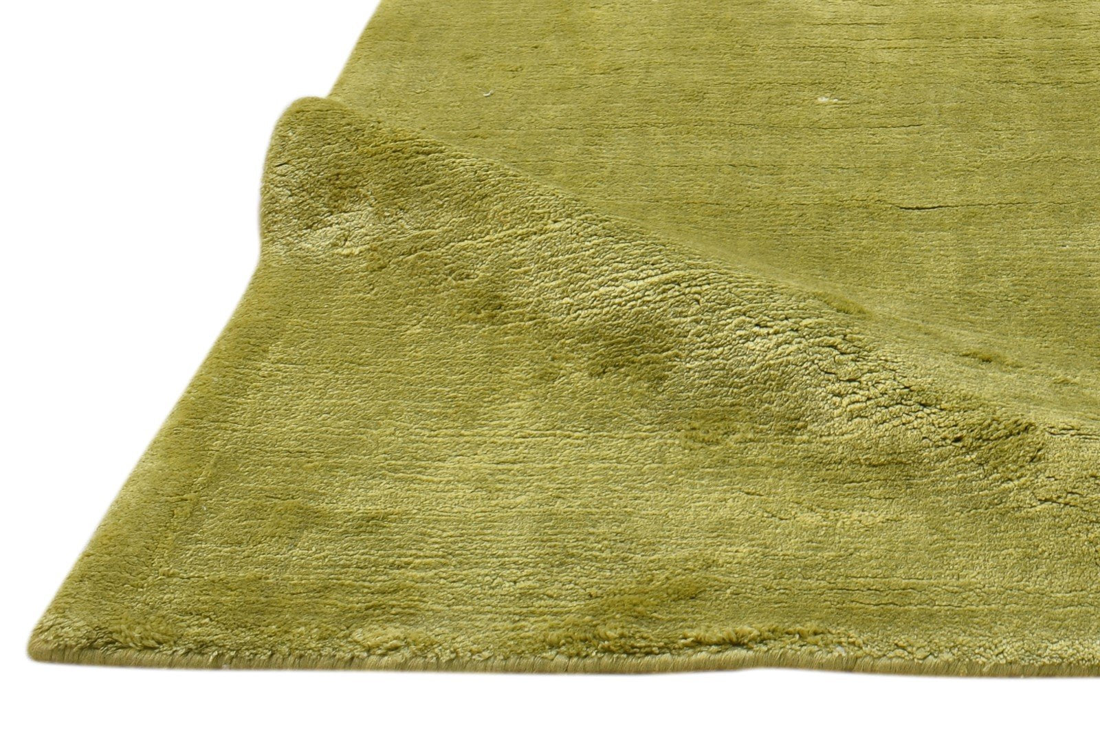 Gold Silk Rug 2' X 3' Modern Handloom Scandinavian Solid Small Carpet 7860697727125
