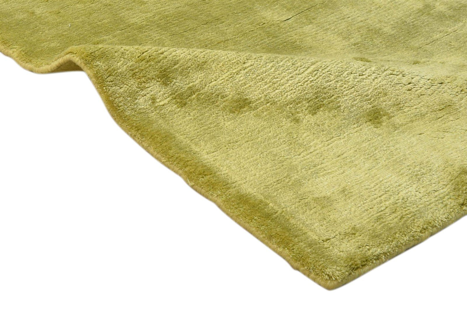 Gold Silk Rug 2' X 3' Modern Handloom Scandinavian Solid Small Carpet 7860697727125