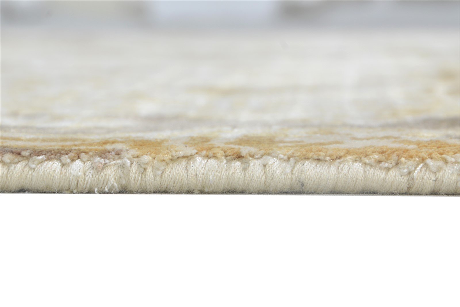 Gold Silk Rug 5' X 6' Modern Handloom Scandinavian Abstract Room Size Carpet 7864149442709