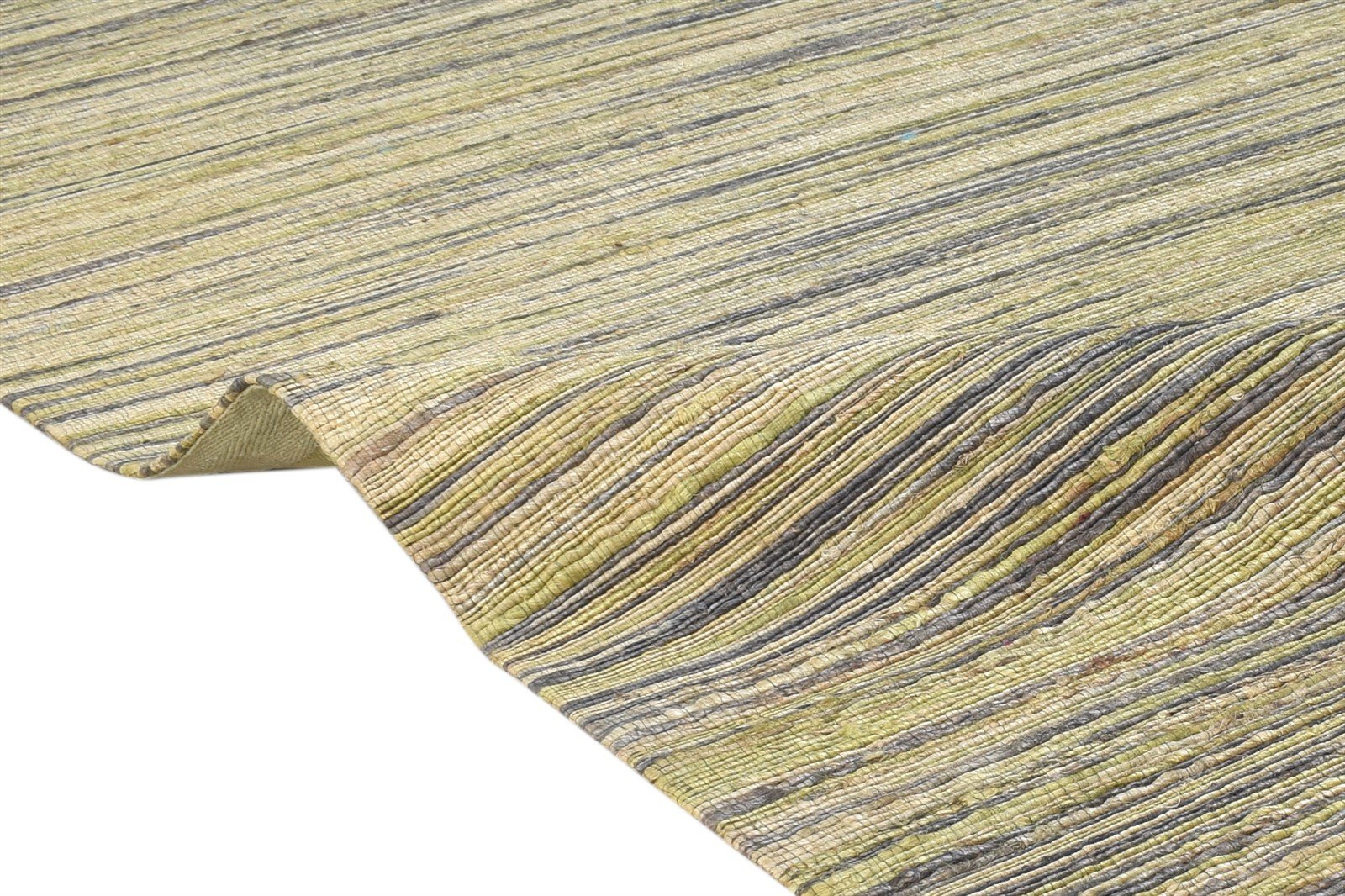 Lindsy Gold Silk Rug 5' X 8' Modern Hand Woven Bohemian Striped 7864663081109