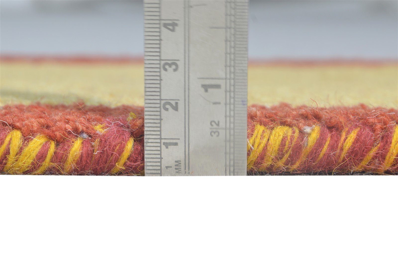 Gold Wool Rug 1' X 2' Modern Hand Knotted Scandinavian Bordered Small Carpet 7865058689173