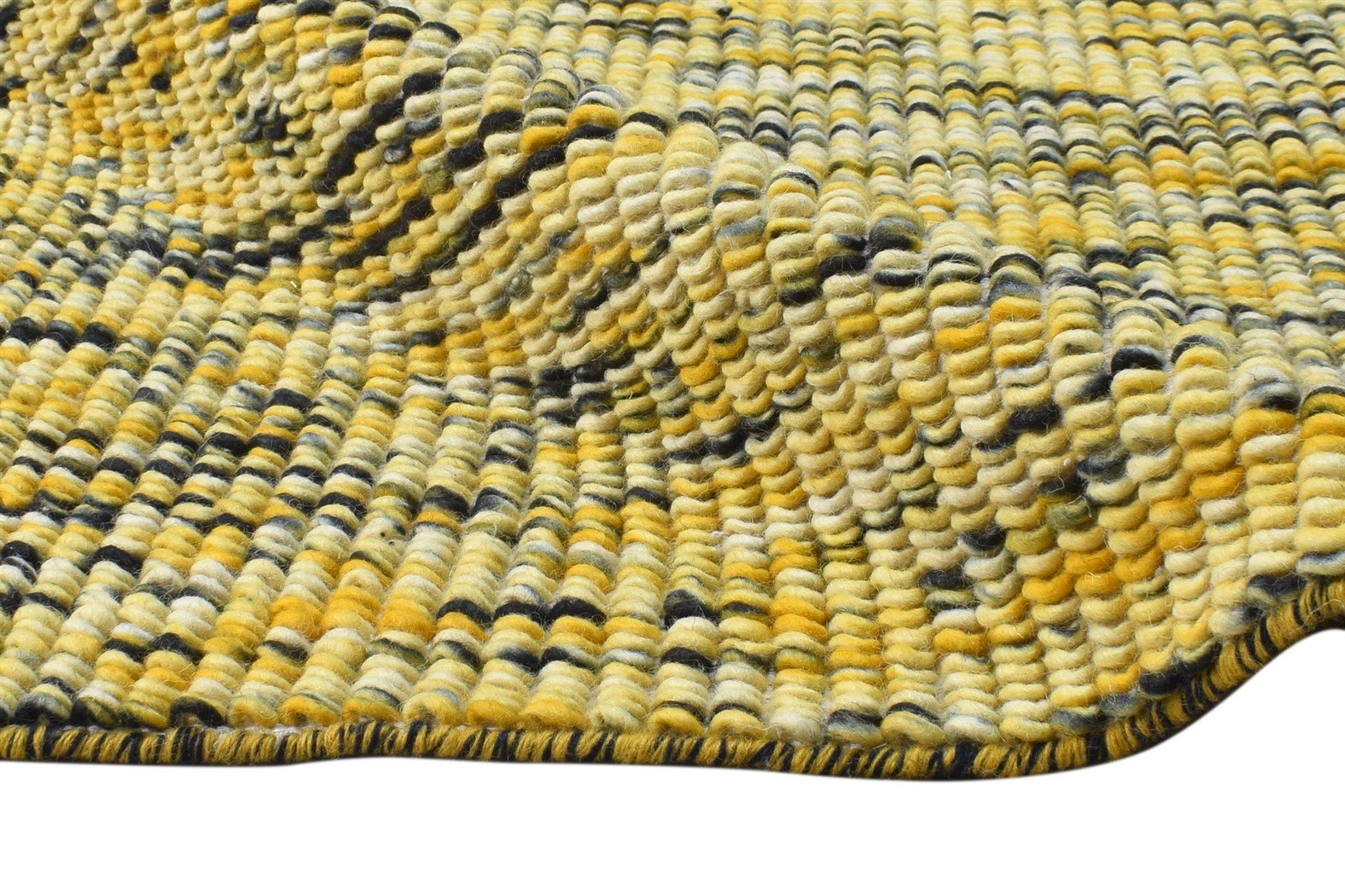 Gold Wool Rug 4' X 6' Modern Dhurrie Bohemian Solid Room Size Carpet 7865012125845