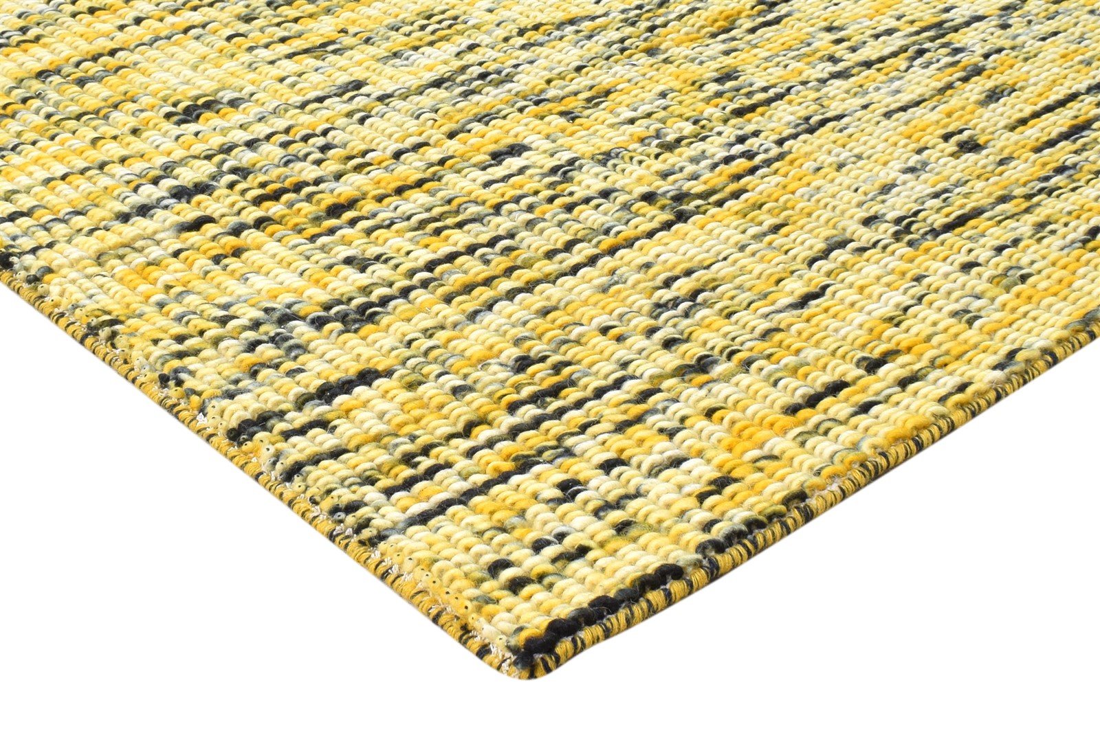 Gold Wool Rug 4' X 6' Modern Dhurrie Bohemian Solid Room Size Carpet 7865012125845