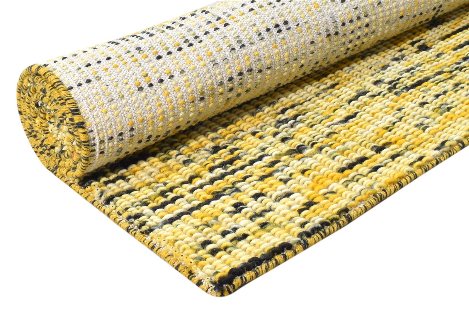 Gold Wool Rug 4' X 6' Modern Dhurrie Bohemian Solid Room Size Carpet 7865012125845
