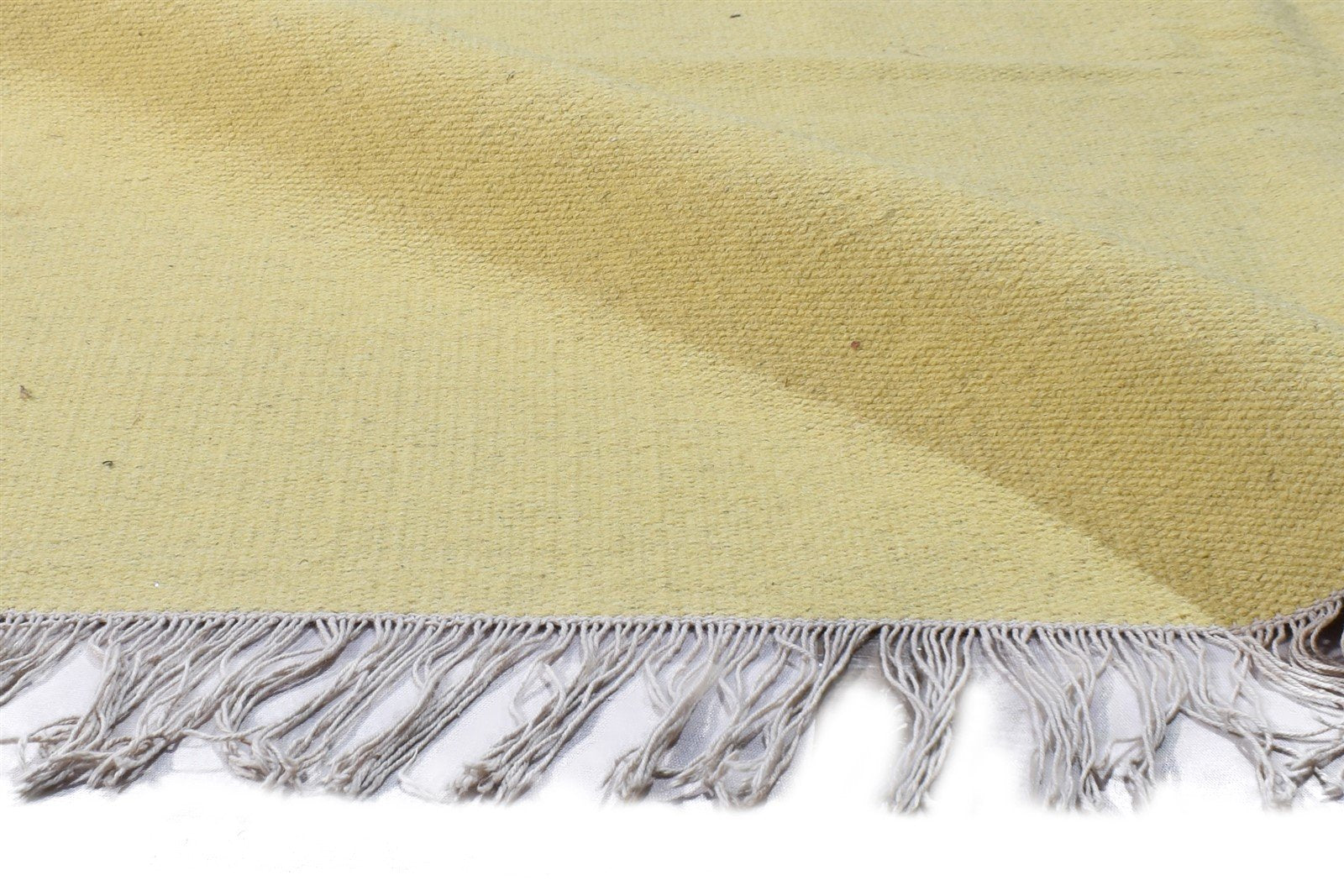 Gold Wool Rug 5' X 8' Modern Dhurrie Scandinavian Solid Room Size Carpet 7865165873301