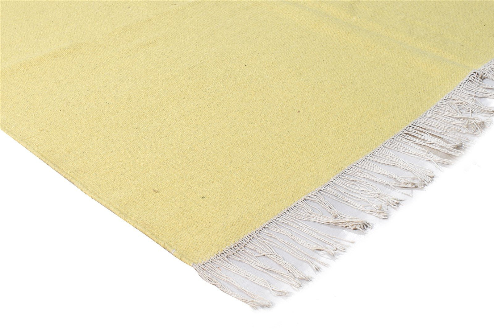 Gold Wool Rug 5' X 8' Modern Dhurrie Scandinavian Solid Room Size Carpet 7865165873301