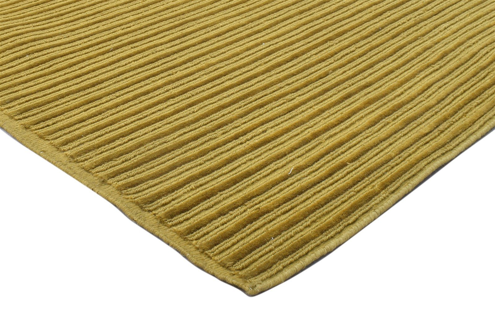 Gold Wool Rug 5' X 8' Modern Hand Knotted Scandinavian Striped Room Size Carpet 7864090624149