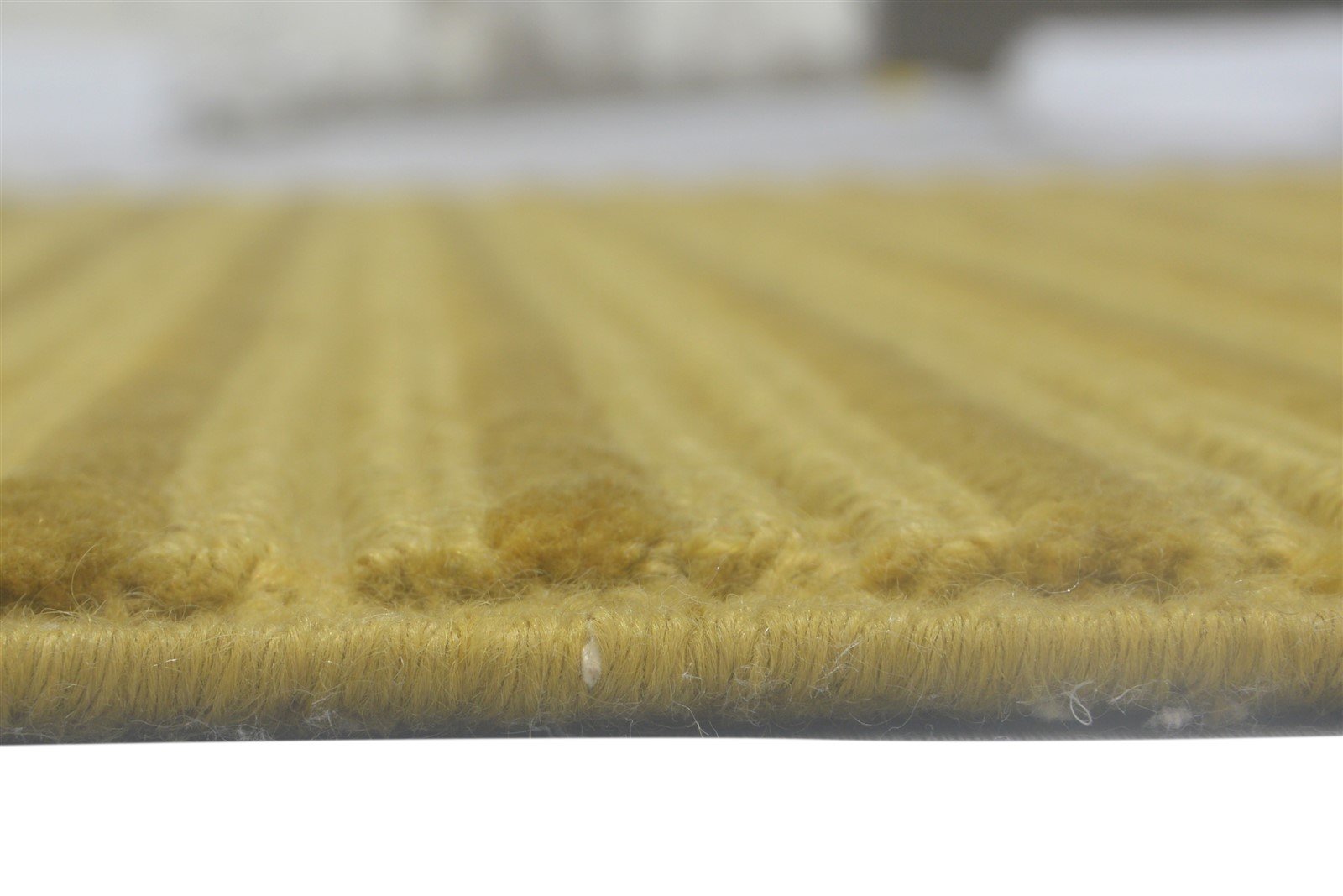 Gold Wool Rug 5' X 8' Modern Hand Knotted Scandinavian Striped Room Size Carpet 7864090624149