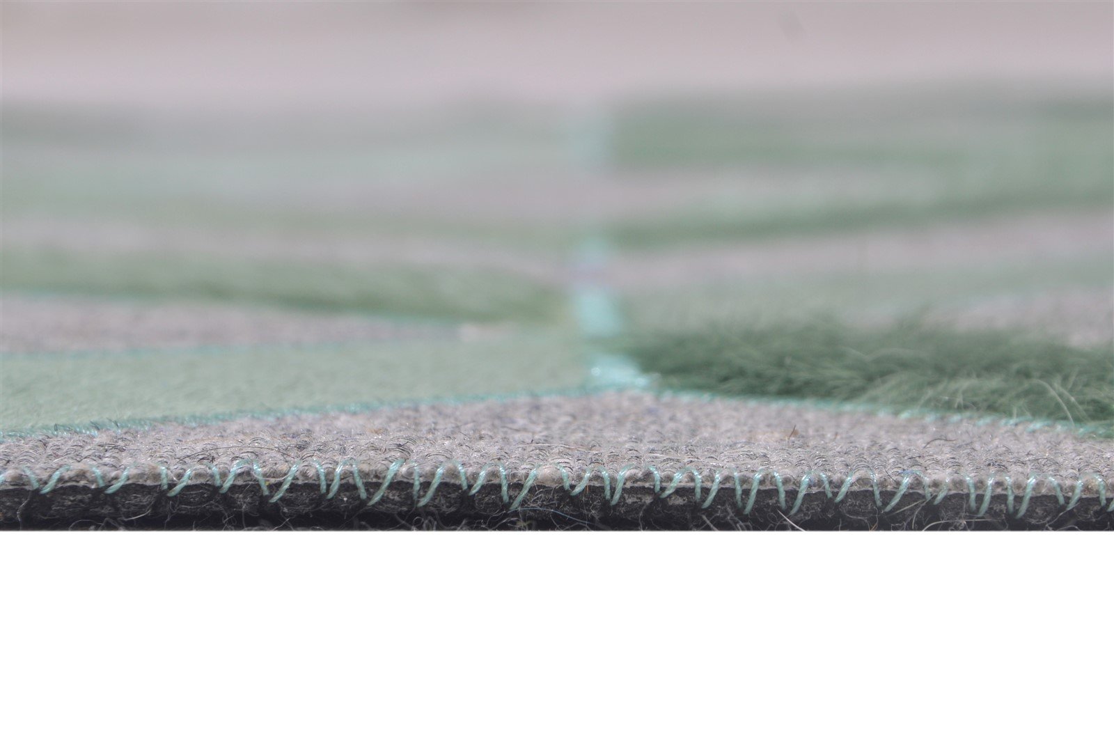 Green Leather / Cotton Rug 3X9 Modern Hand Woven Moroccan Diamond Small Runner 7864863162517