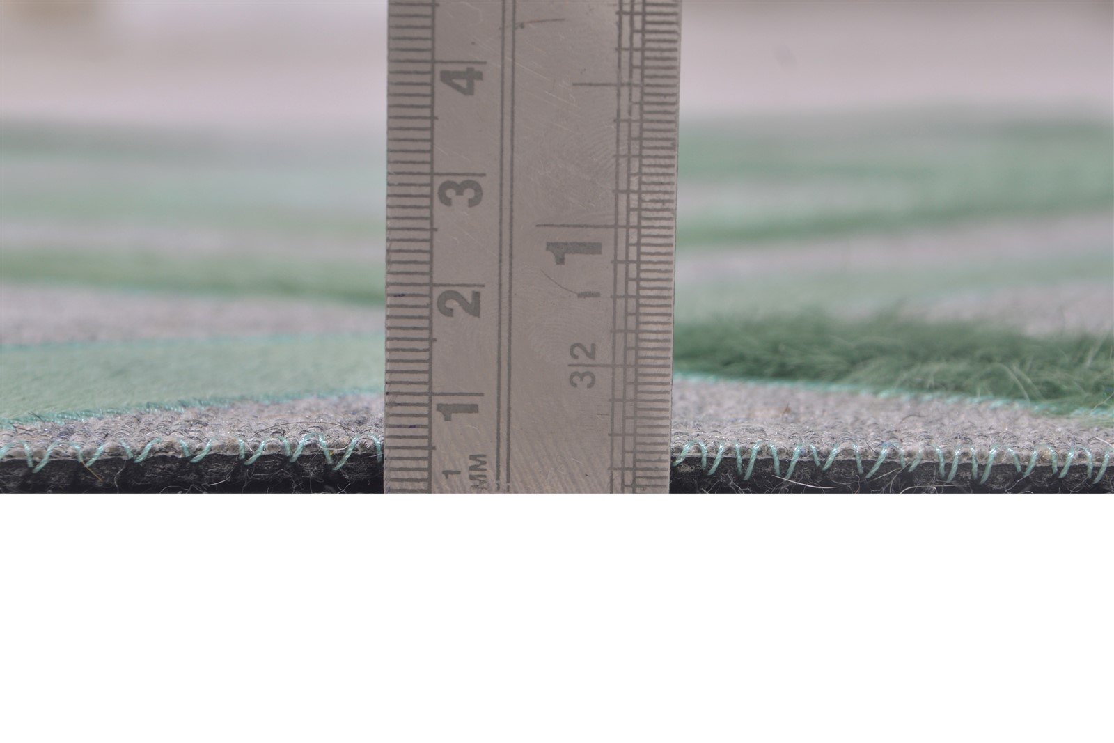 Green Leather / Cotton Rug 3X9 Modern Hand Woven Moroccan Diamond Small Runner 7864863162517