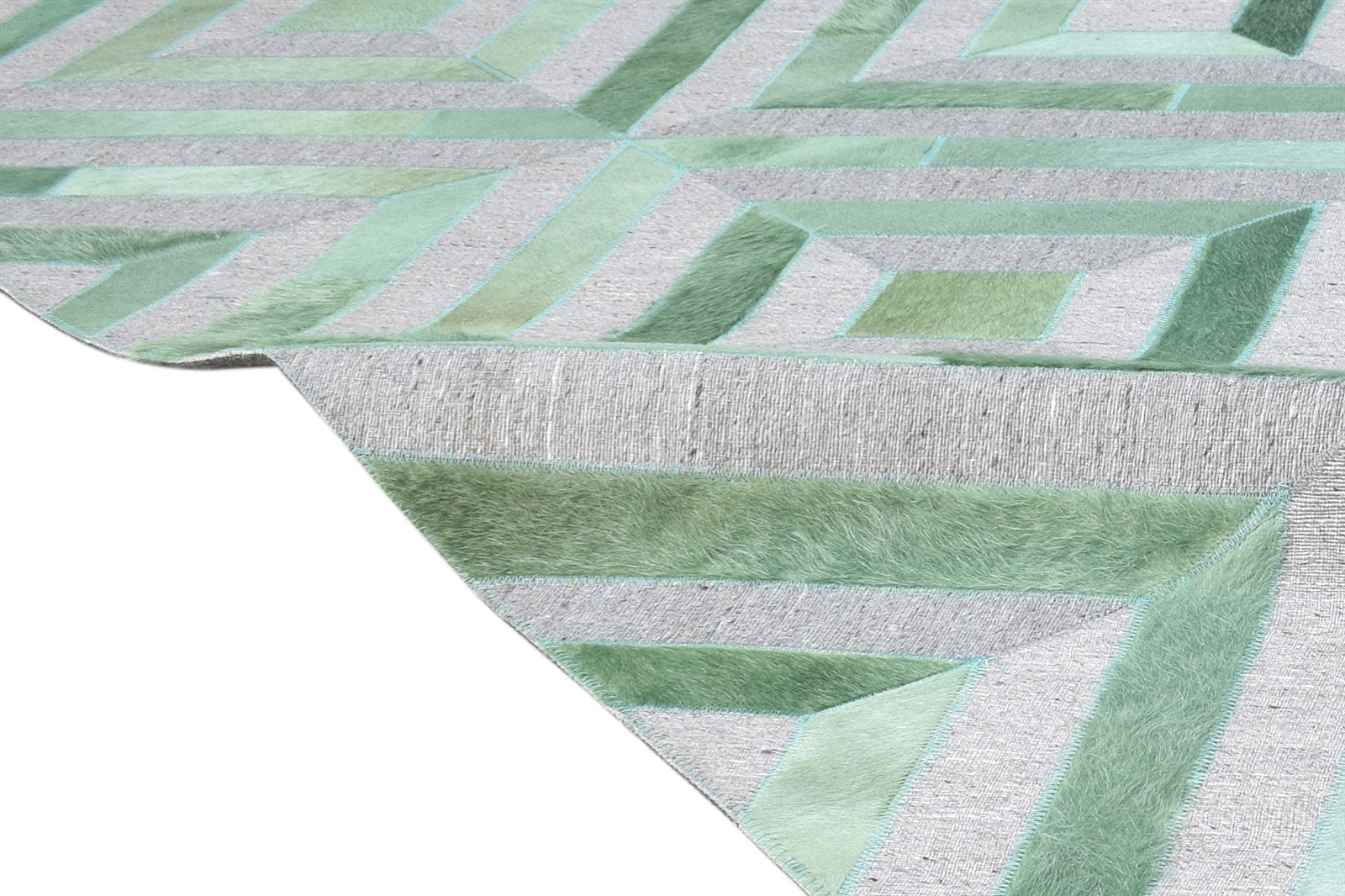 Green Leather / Cotton Rug 6X6 Modern Hand Woven Moroccan Diamond Room Size 7864866046101