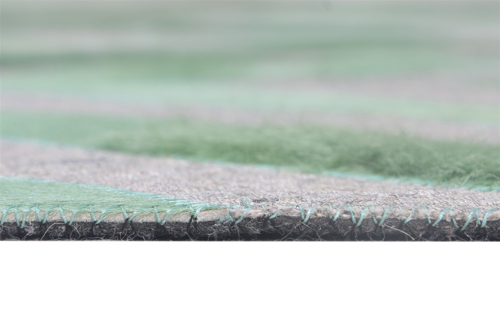 Green Leather / Cotton Rug 6X6 Modern Hand Woven Moroccan Diamond Room Size 7864866046101