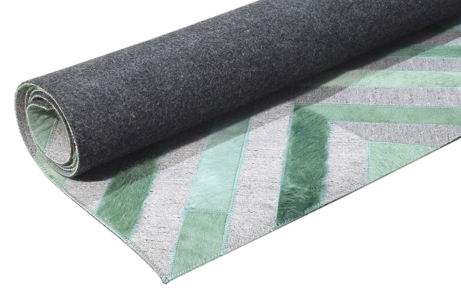 Green Leather / Cotton Rug 6X6 Modern Hand Woven Moroccan Diamond Room Size 7864866046101