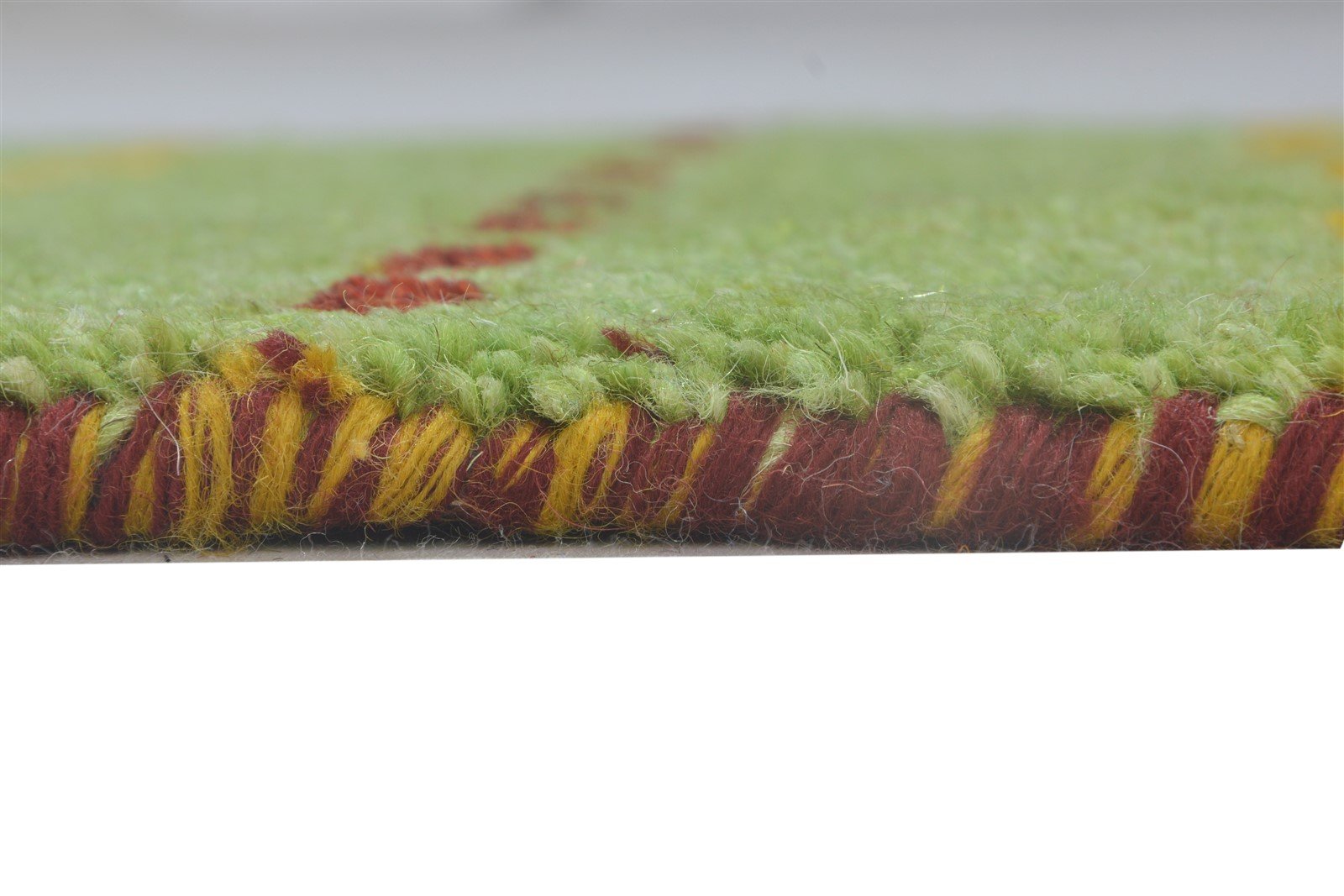 Green Wool Rug 1' X 2' Persian Hand Knotted Gabbeh Southwestern Small Carpet 7864214880405