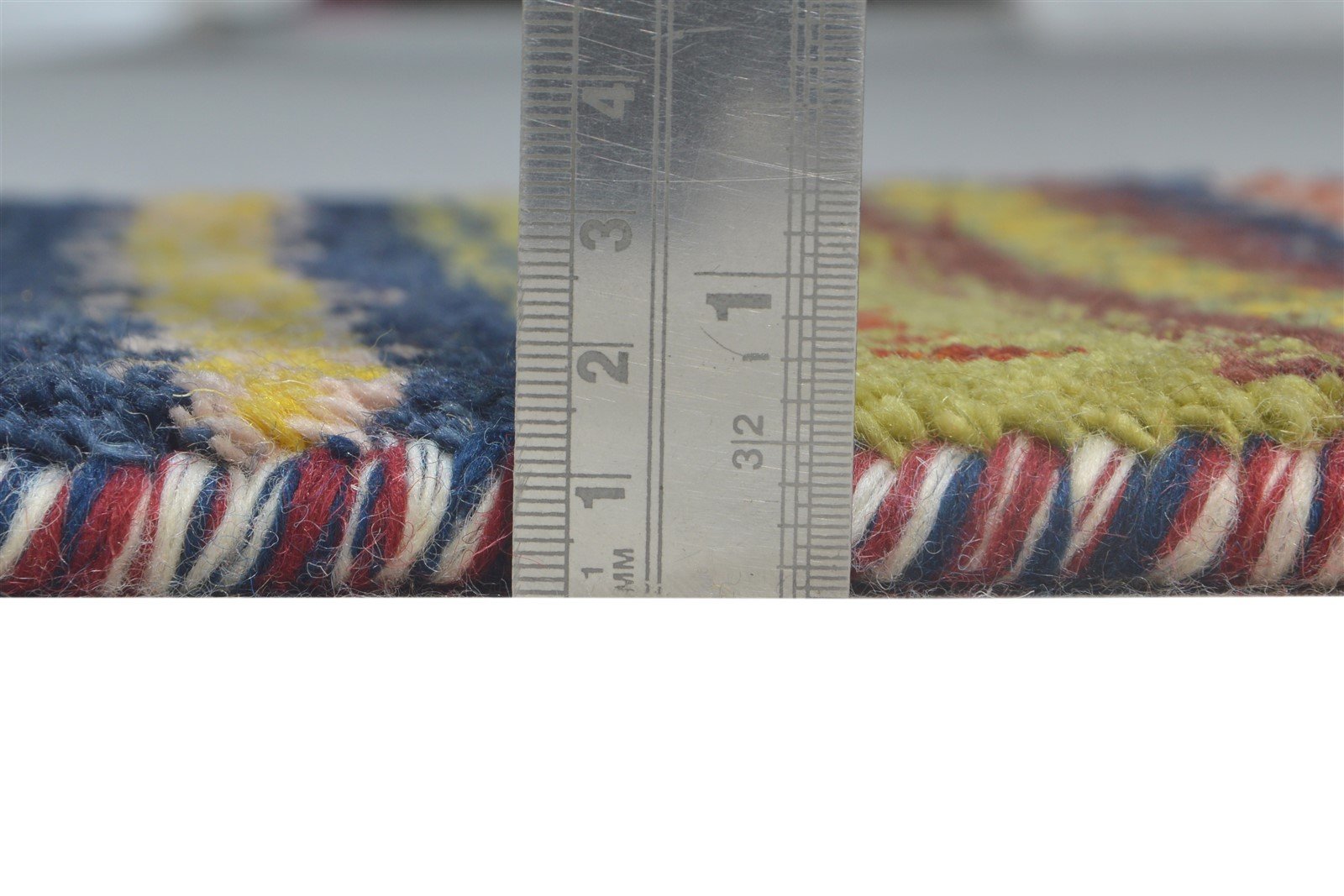 Green Wool Rug 1' X 2' Tribal Hand Knotted Southwestern Striped Small Carpet 7865182781589