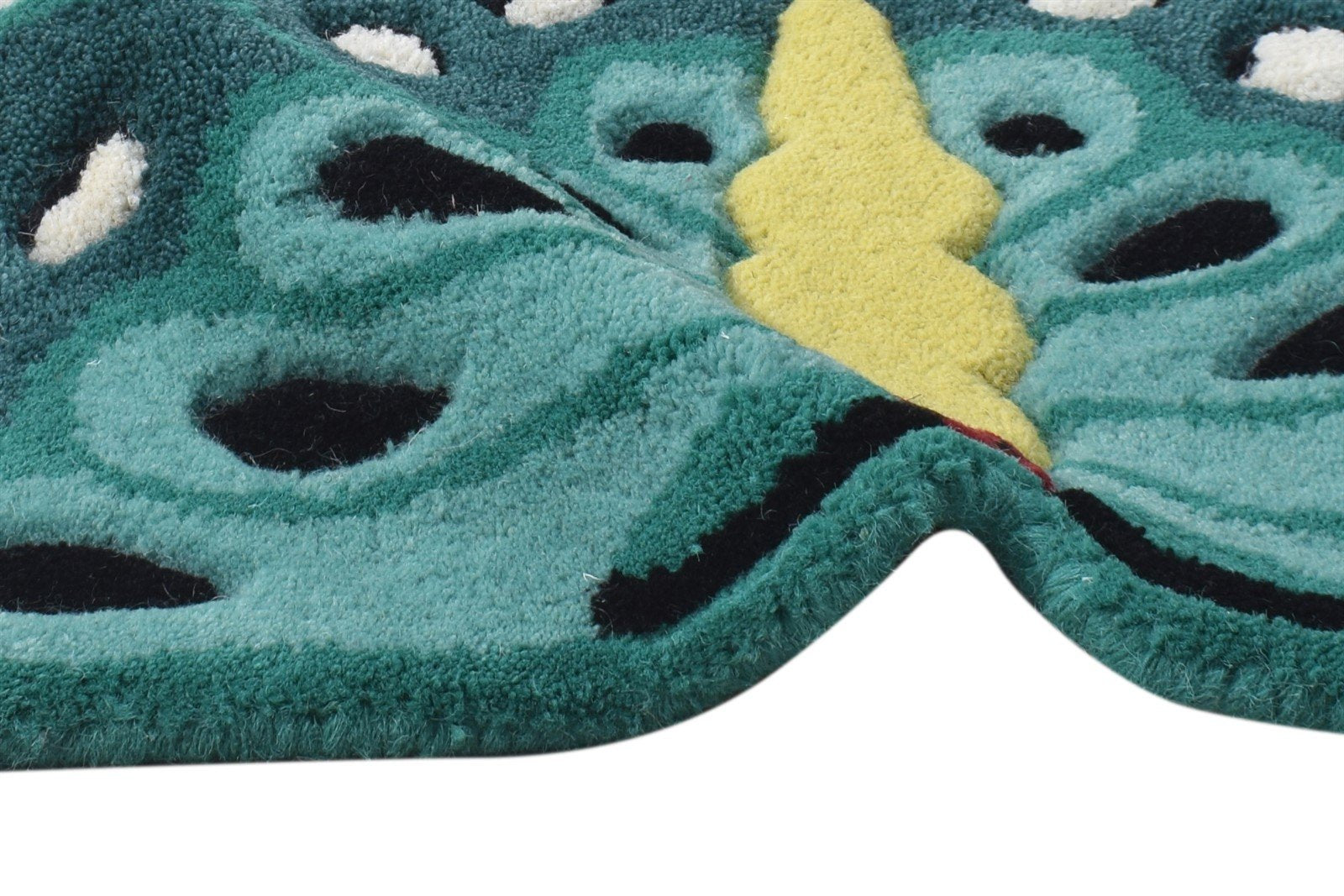 Neysa Green Wool Rug 2' X 1' Kids & Teens Hand Tufted Indian Animal Print 7864643813525